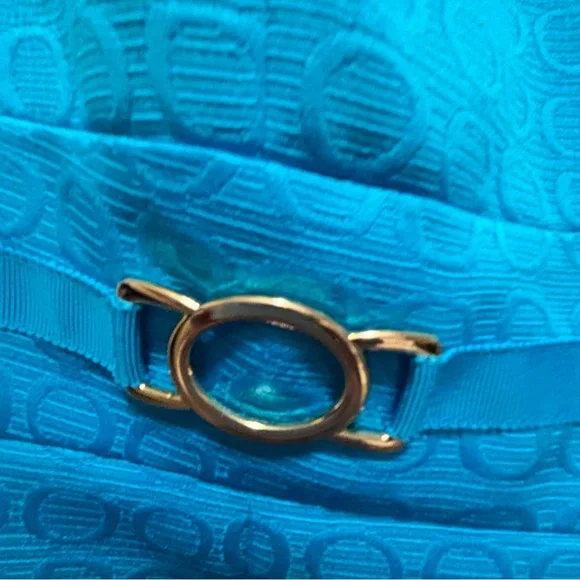 Tahari Sleeveless Turquoise Sheath Dress with Belt Detail size 8 - Picture 2 of 6